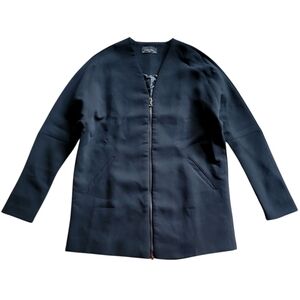 Dress Forum Black Collarless Blazer‎ Jacket Size Small